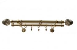 Sn Deco Group Galerie dubla metalica Ghinda 25mm cu 25mm, bronz antic, 200 cm, prindere tavan, KIT COMPLET Suport draperie