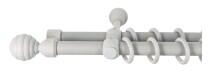 Sn Deco Group Galerie dubla lemn masiv Regal, nuanta gri-antic, 400 cm - KIT COMPLET Suport draperie