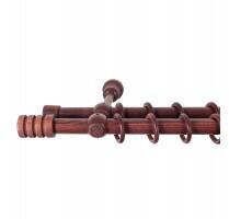 Sn Deco Group Galerie dubla lemn masiv Pisa, nuanta mahon, 180 cm - KIT COMPLET Suport draperie