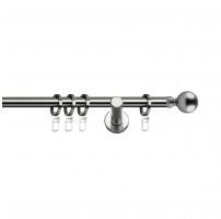 SN Deco Group Galerie metalică Ball, Ø 16mm, 240 cm, simplă nichel cu consolă plată Suport draperie