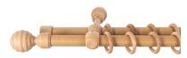 Sn Deco Group Galerie dubla lemn masiv Regal, nuanta stejar, 400 cm - KIT COMPLET Suport draperie