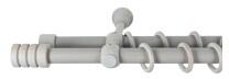 Sn Deco Group Galerie dubla lemn masiv Pisa, nuanta gri-antic, 260 cm - KIT COMPLET Suport draperie