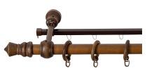 Sn Deco Group Galerie simpla lemn masiv King, nuanta nuc, 220 cm - SINA U INCLUSA Suport draperie