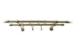 Sn Deco Group Galerie dubla metalica Taiat 16mm, bronz antic, 240 cm, prindere perete - KIT COMPLET Suport draperie