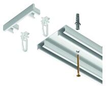 Sn Deco Group Sina aluminiu LM alb, 2 canale, 250 cm - accesorii incluse, prindere tavan Suport draperie