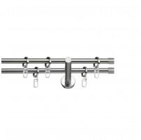 SN Deco Group Galerie metalică Dop, Ø 16mm, dublă nichel cu consolă plată Suport draperie