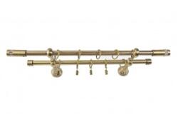 Sn Deco Group Galerie dubla metalica Tub Briliant 19mm, bronz antic, 240 cm, prindere tavan, KIT COMPLET Suport draperie