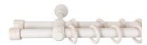 Sn Deco Group Galerie dubla lemn masiv Cafiro, nuanta alb-antic, 120 cm - KIT COMPLET Suport draperie