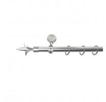 Sn Deco Group Galerie metalica Lance 16mm, nichel satinat, 120 cm - KIT COMPLET Suport draperie