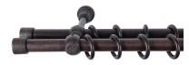 Sn Deco Group Galerie dubla lemn masiv Cafiro, nuanta wenge, 160 cm - KIT COMPLET Suport draperie