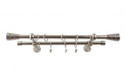Sn Deco Group Galerie dubla metalica Con Briliant 19mm, nichel satinat, 200 cm, prindere tavan, KIT COMPLET Suport draperie