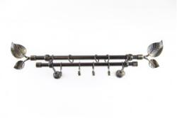 Sn Deco Group Galerie dubla metalica Frunza 16mm, negru auriu, 160 cm, prindere tavan - KIT COMPLET Suport draperie