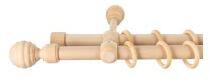 Sn Deco Group Galerie dubla lemn masiv Regal, nuanta natur, 280 cm - KIT COMPLET Suport draperie