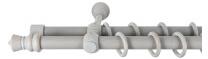 Sn Deco Group Galerie dubla lemn masiv King, nuanta gri-antic, 240 cm - KIT COMPLET Suport draperie