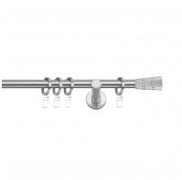 SN Deco Group Galerie metalică Con Briliant, Ø 19mm, 160 cm, simplă nichel cu consolă plată Suport draperie