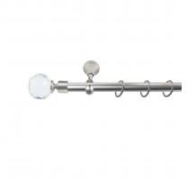 Sn Deco Group Galerie metalica Ball Cristal 16mm, nichel satinat, 240 cm - KIT COMPLET Suport draperie