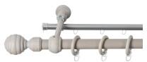 Sn Deco Group Galerie simpla lemn masiv Regal, nuanta gri-antic, 180 cm - SINA U INCLUSA Suport draperie