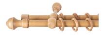 Sn Deco Group Galerie dubla lemn masiv Ares, nuanta stejar, 160 cm - KIT COMPLET Suport draperie