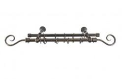 Sn Deco Group Galerie dubla metalica Carlig 19mm, negru auriu, 160 cm, prindere tavan, KIT COMPLET Suport draperie