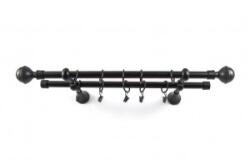 Sn Deco Group Galerie dubla metalica Kugel 19mm, negru, 160 cm, prindere tavan, KIT COMPLET Suport draperie
