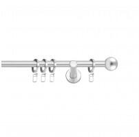 SN Deco Group Galerie metalică Dop rotund, Ø 19mm, 160 cm, simplă nichel-satinat cu consolă plată Suport draperie