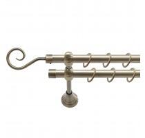 Sn Deco Group Galerie dubla metalica Carlig 16mm, bronz antic, 200 cm, prindere perete - KIT COMPLET Suport draperie