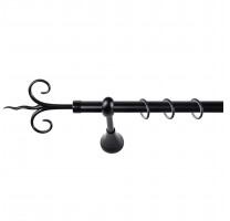Sn Deco Group Galerie metalica Copac 19mm, negru, 240 cm - KIT COMPLET Suport draperie