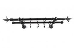 Sn Deco Group Galerie dubla metalica Lance 16mm, negru, 160 cm, prindere tavan - KIT COMPLET Suport draperie