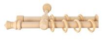 Sn Deco Group Galerie dubla lemn masiv King, nuanta natur, 400 cm - KIT COMPLET Suport draperie