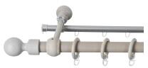 Sn Deco Group Galerie simpla lemn masiv Giro, nuanta gri-antic, 180 cm - SINA U INCLUSA Suport draperie