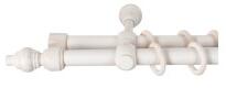 Sn Deco Group Galerie dubla lemn masiv Filigrano, nuanta alb-antic, 200 cm - KIT COMPLET Suport draperie