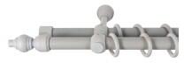 Sn Deco Group Galerie dubla lemn masiv Filigrano, nuanta gri-antic, 300 cm - KIT COMPLET Suport draperie