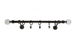 Sn Deco Group Galerie metalica Ball Cristal 16mm, negru auriu, 120 cm - KIT COMPLET Suport draperie