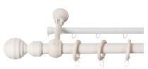 Sn Deco Group Galerie simpla lemn masiv Regal, nuanta alb-antic, 180 cm - SINA U INCLUSA Suport draperie