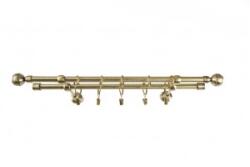 Sn Deco Group Galerie dubla metalica Kugel Briliant 16mm, bronz antic, 120 cm, prindere perete - KIT COMPLET Suport draperie