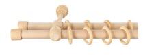 Sn Deco Group Galerie dubla lemn masiv Cafiro, nuanta natur, 160 cm - KIT COMPLET Suport draperie