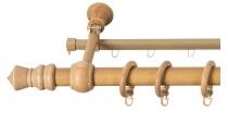 Sn Deco Group Galerie simpla lemn masiv King, nuanta stejar, 280 cm - SINA U INCLUSA Suport draperie