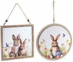 Decorer Set 2 decoratiuni Paste lemn multicolor 22 cm, 20x20 cm (A51.57.84)