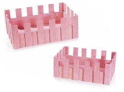 Decorer Set 2 cosuri din lemn roz 27x18x10 cm (A51.43.90A)
