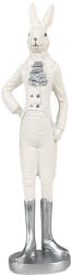 Clayre & Eef Figurina Iepuras Paste Boy polirasina alba argintie 5x4x20 cm (6PR4044)