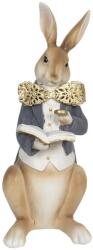 Clayre & Eef Figurina Iepuras Paste Boy din polirasina alb bleumarin 15 cm x 13 cm x 40 h (6PR3159)