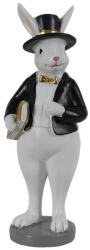 Clayre & Eef Figurina Iepuras Paste Boy din polirasina alba neagra 7x7x20 cm (6PR3572)