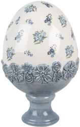 Clayre & Eef Ou decorativ Paste ceramica alba albastra 12x19 cm (6CE2038)