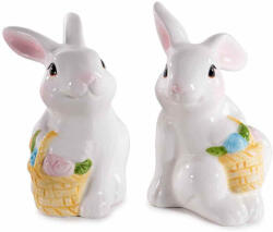 Decorer Set 2 figurine Iepurasi Paste ceramica multicolora 7.5x6x9 cm (A71.50.97)