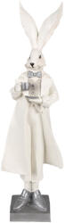 Clayre & Eef Figurina Iepuras Paste Boy polirasina alba argintie 14x12x47 cm (6PR4049)