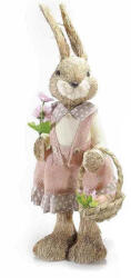 Decorer Figurina Iepuras Girl din fibre naturale si textil 21x15x58 cm (A58.03.20B)