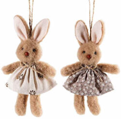 Decorer Set 2 figurine Iepurasi Paste textil multicolor 8x16 cm (A16.18.11)