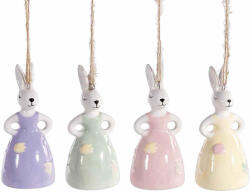 Decorer Set 4 figurine Iepurasi ceramica multicolora 3.5x8 cm (A71.50.74)