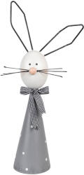 Clayre & Eef Figurina Iepuras metal gri alb 21x11x48 cm (6Y5593)