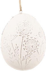 Clayre & Eef Set 2 Oua decorative Paste metal alb 10x2x8 cm (6Y5567)